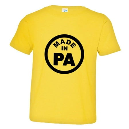 

PleaseMeTees™ Toddler From Born Made In Pennsylvania PA Logo Label Tee