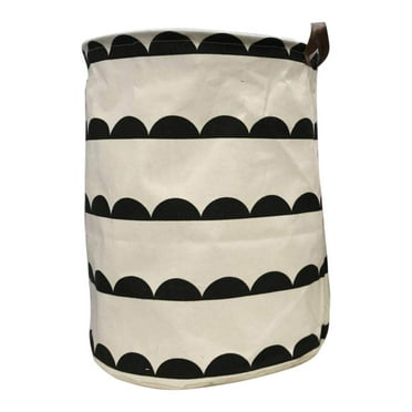 Guanhe Laundry Hamper, Large Waterproof Cotton Fabric Laundry Baskets with 2 Handles - 17.7"Hx 13.8"Wx 13.8"L - Dirty Clothes, Kids Baby Toys Organizer(Round)