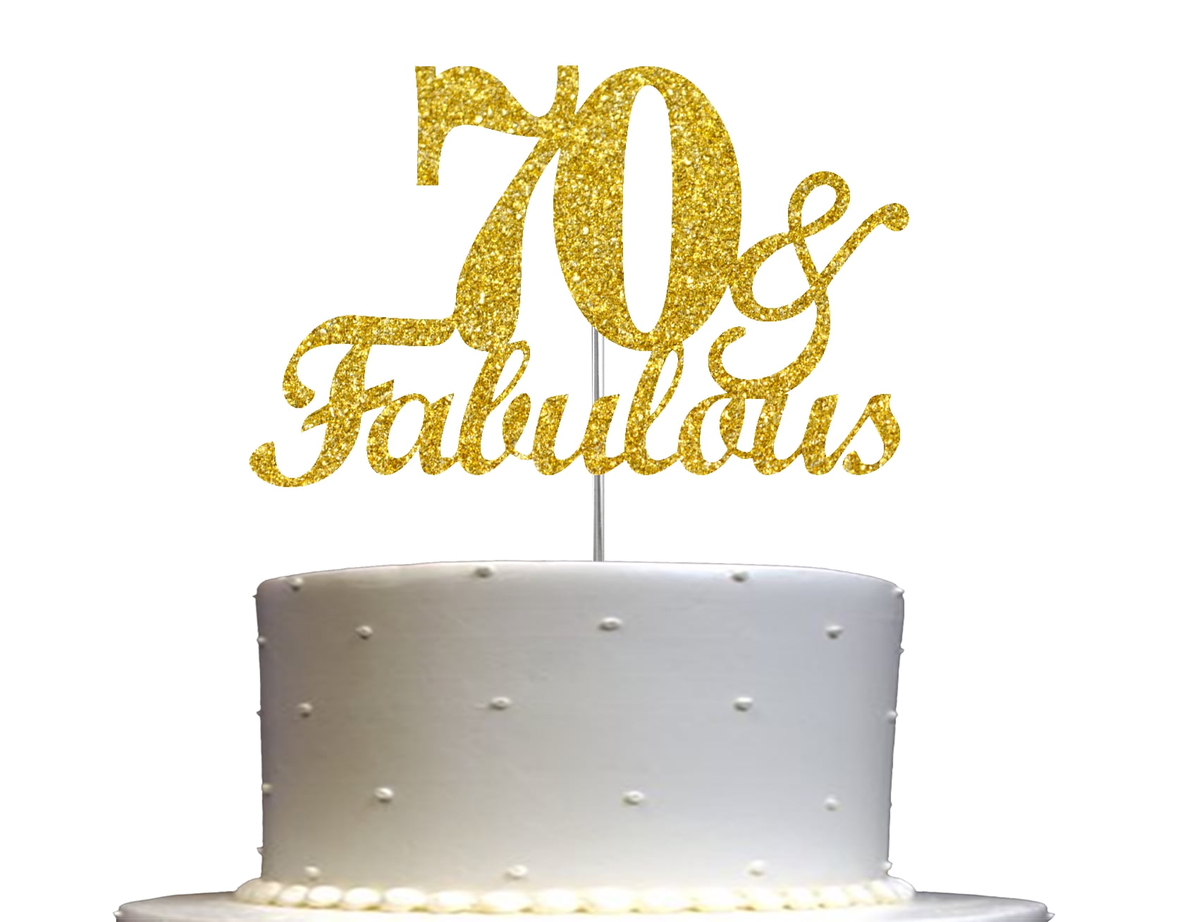 Acrylic 70th Birthday Balloon and Stars Cake Topper Decoration