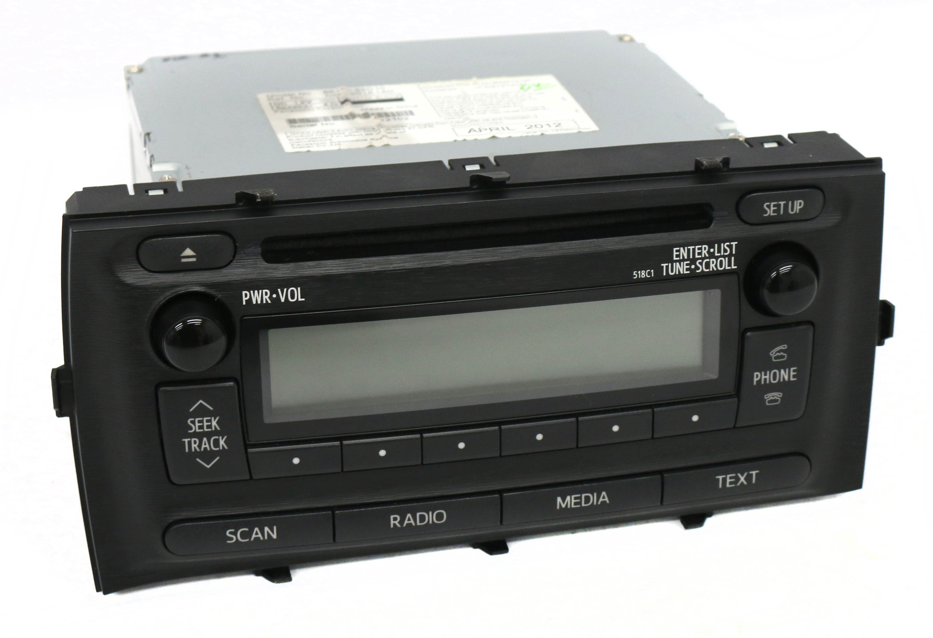 Restored 2012-2014 Toyota Prius AM FM Radio Single Disc CD Player 86120-52D10 Face 518C1 (Refurbished)