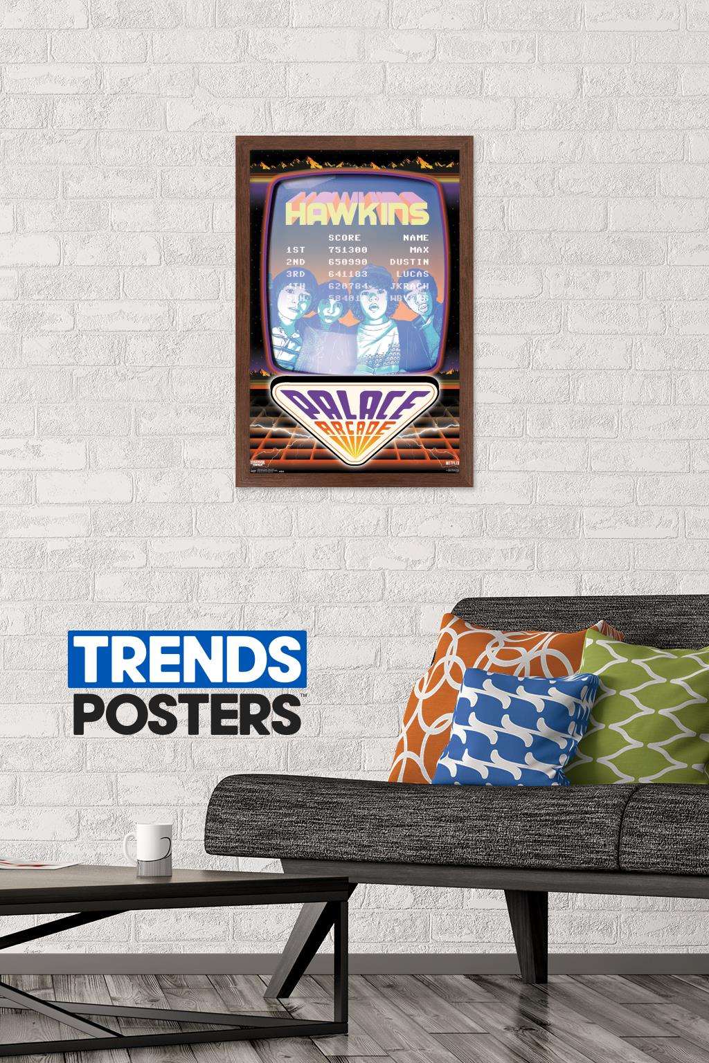 Netflix Stranger Things: Season 2 - Palace Arcade Wall Poster, 14.725" x 22.375", Framed