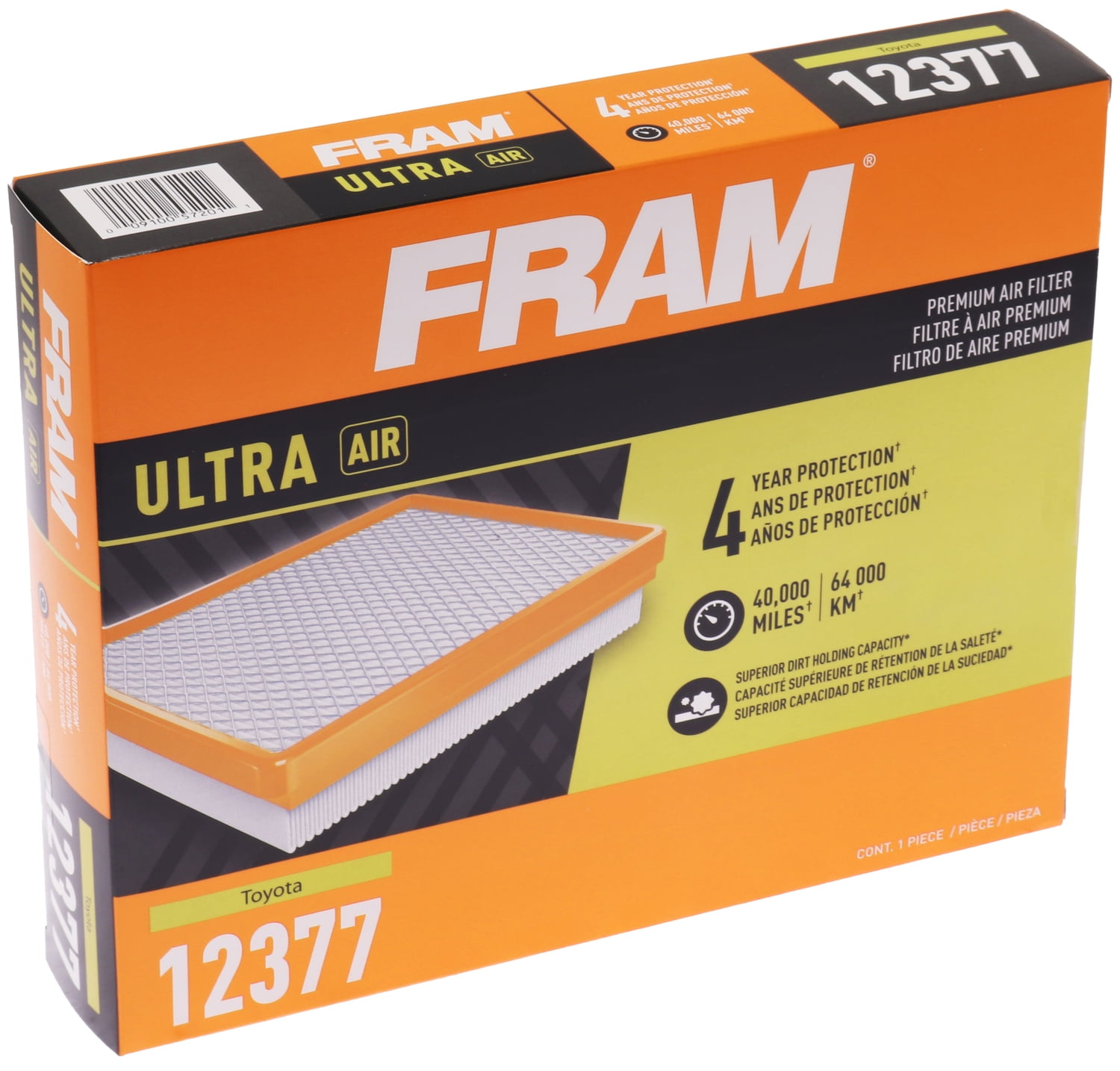 FRAM Ultra Air 12377, Premium Engine Air Filter, Replacement Filter for Lexus and Toyota Vehicles Fits select: 2019-2023 TOYOTA RAV4, 2018-2023 TOYOTA CAMRY