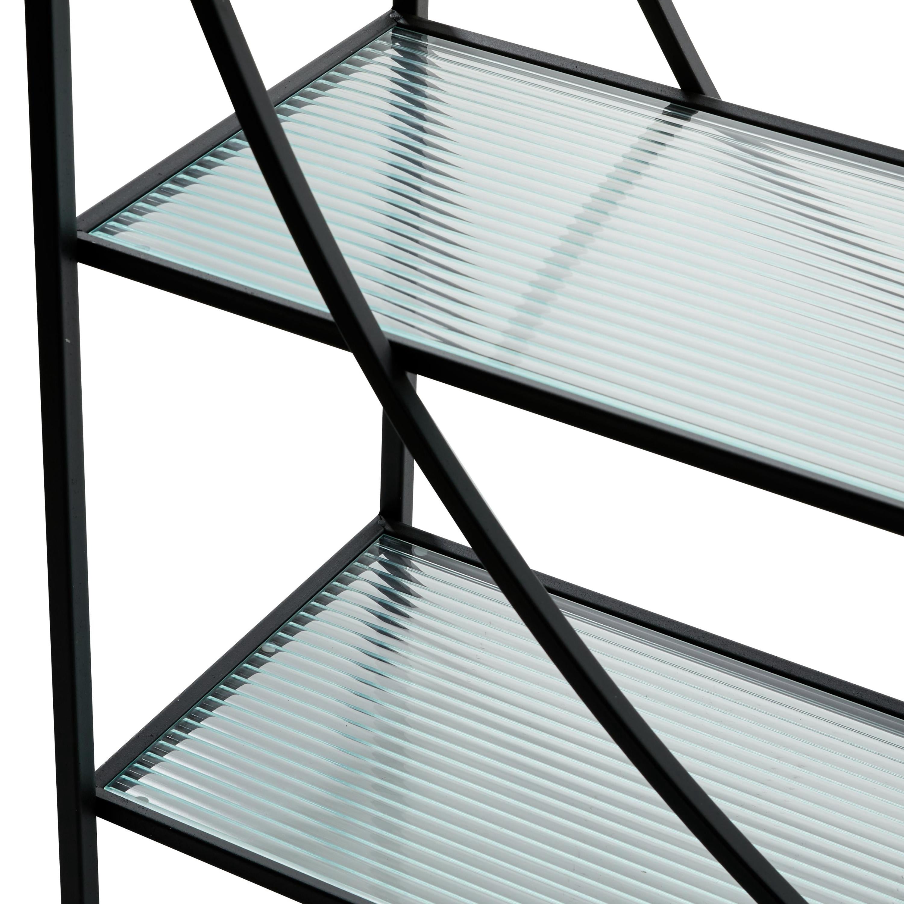 DecMode 28" x 70" Black Metal 6-Tier Shelving Unit, 1-Piece