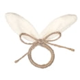 thumbnail image 1 of Xiao Hua Conjunto de 6 servilletas con botones para decoración de fiestas de conejos de Pascua, hechas a mano (blanco y marrón)., 1 of 2