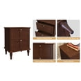 thumbnail image 3 of CBJCBJ 21" Mid-Century Nightstands Set of 2, Featuring Two Storage Drawers with Metal Handles, Brown, 3 of 9