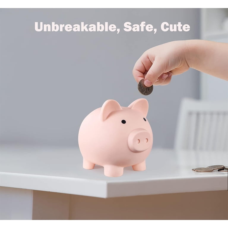 Cute Pink Duck Piggy Bank For Kids - Unbreakable Resin Coin Money Bank - Perfect Birthday, Easter, Baby Shower Gift For Boys & Girls