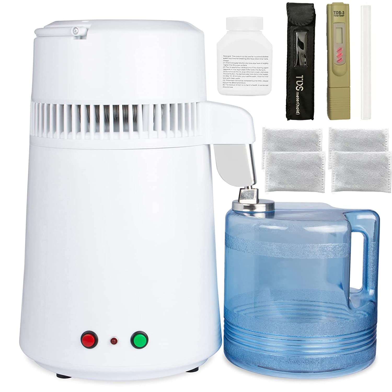 ZAOQI 4L Water Distiller Pure Water Distilling Machine, 4 Liter