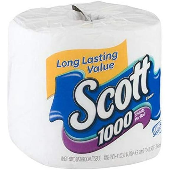 Scott White Bathroom Tissue - 36 Rolls per Pack - 1 Each.