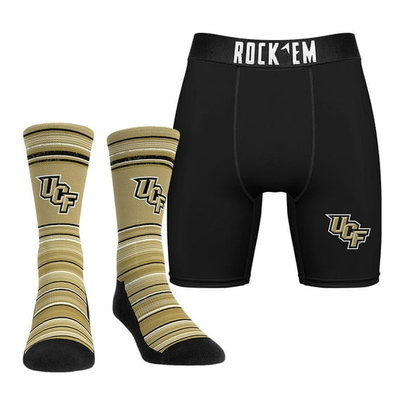 Men's Rock Em Socks UCF Knights Primary Crew Socks & Boxer Briefs Combo Pack