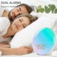 thumbnail image 4 of Wake  Light  Alarm Clock with 17 Nightlights, 5W  Speaker, 25 Soothing Sounds, Dual Alarms, FM Radio, Ideal Gift for , Kids, Adults, 4 of 7
