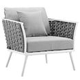 thumbnail image 4 of Modway Stance 2 Piece Outdoor Patio Aluminum Sectional Sofa Set in White Gray, 4 of 8