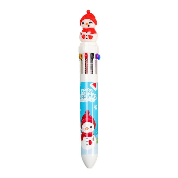 lixuesong Christmas Ballpoint Pen 10-Colors-in-1 Multicolor Pen for Christmas Christmas Party Favor Supplies