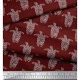 thumbnail image 3 of Soimoi Cotton Duck Fabric Turtle Block Printed Fabric 1 Yard 42 Inch Wide, 3 of 3