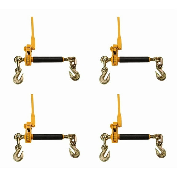 (4 Pack) 1/2 x 5/8 Peerless QuikBinder Plus Ratchet Binder 18100 Lb WLL Chain Tow Heavy Equip #H5125-0958