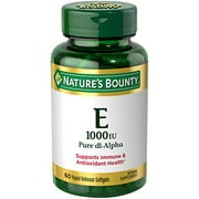 Angle View: 2 Pack - Nature's Bounty Vitamin E 1000 IU Pure dl-Alpha, 60 Softgels Each