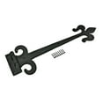 thumbnail image 4 of Renovators Supply Gate Hinges 18" Black Wrought Iron Fleur De Lis Style Strap Hinges for Gates and Doors w/Screws, 4 of 9