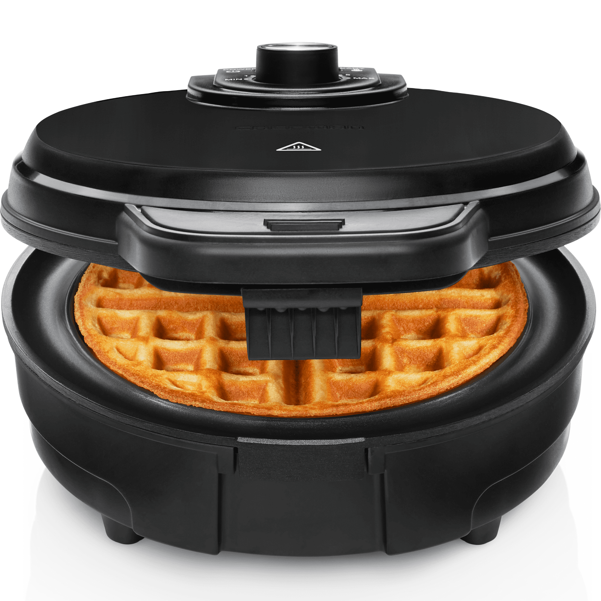 Chefman Anti-Overflow Belgian Waffle Maker with Shade Selector and Non-Stick Plates, Black