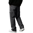 thumbnail image 5 of Resicozy Cargo Sweatpants for Men Casual Athletic Drawstring Waist Jogging Sweatpant with Pockets Home Party Black XL, 5 of 6
