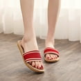 thumbnail image 2 of ZTTD Women's Fashion Anti-slip Linen Home Indoor Open Toe Flat Shoes Beach Slippers Women's Slipper A, 2 of 8