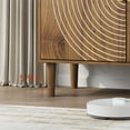 thumbnail image 6 of Semiocthome Sideboard Buffet Cabinet with 1 Shelf and Line Groove Design, Kitchen, Walnut, 6 of 9