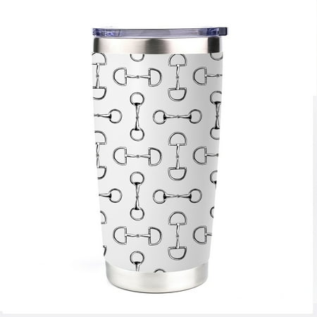 

AWST Int l 20 oz Stainless Steel Tumbler-Lila Vintage Snaffle Bit - White