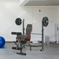 thumbnail image 2 of Soozier Banc de Poids avec Support pour Haltères, Banc de Musculation Réglable à Fonctions Multiples et Robuste avec Curl Prédicateur, Développeur de Jambes, 2 of 9