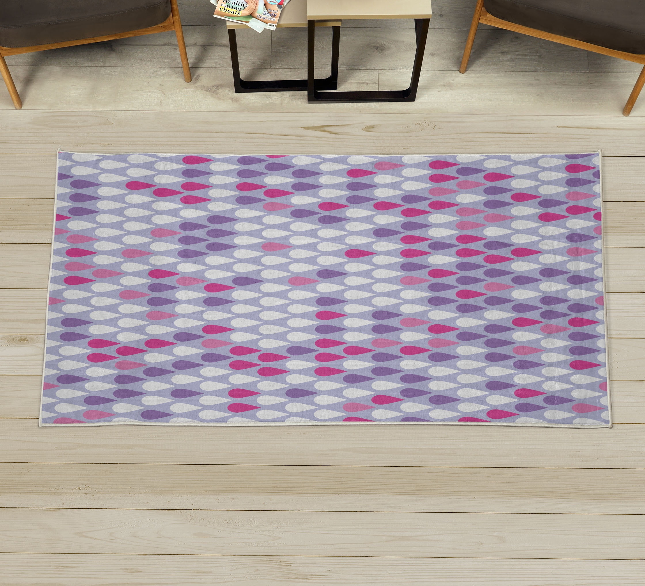 Nature Decorative Rug, Repeated Minimalist Rain Drops Splashes Tears of ...