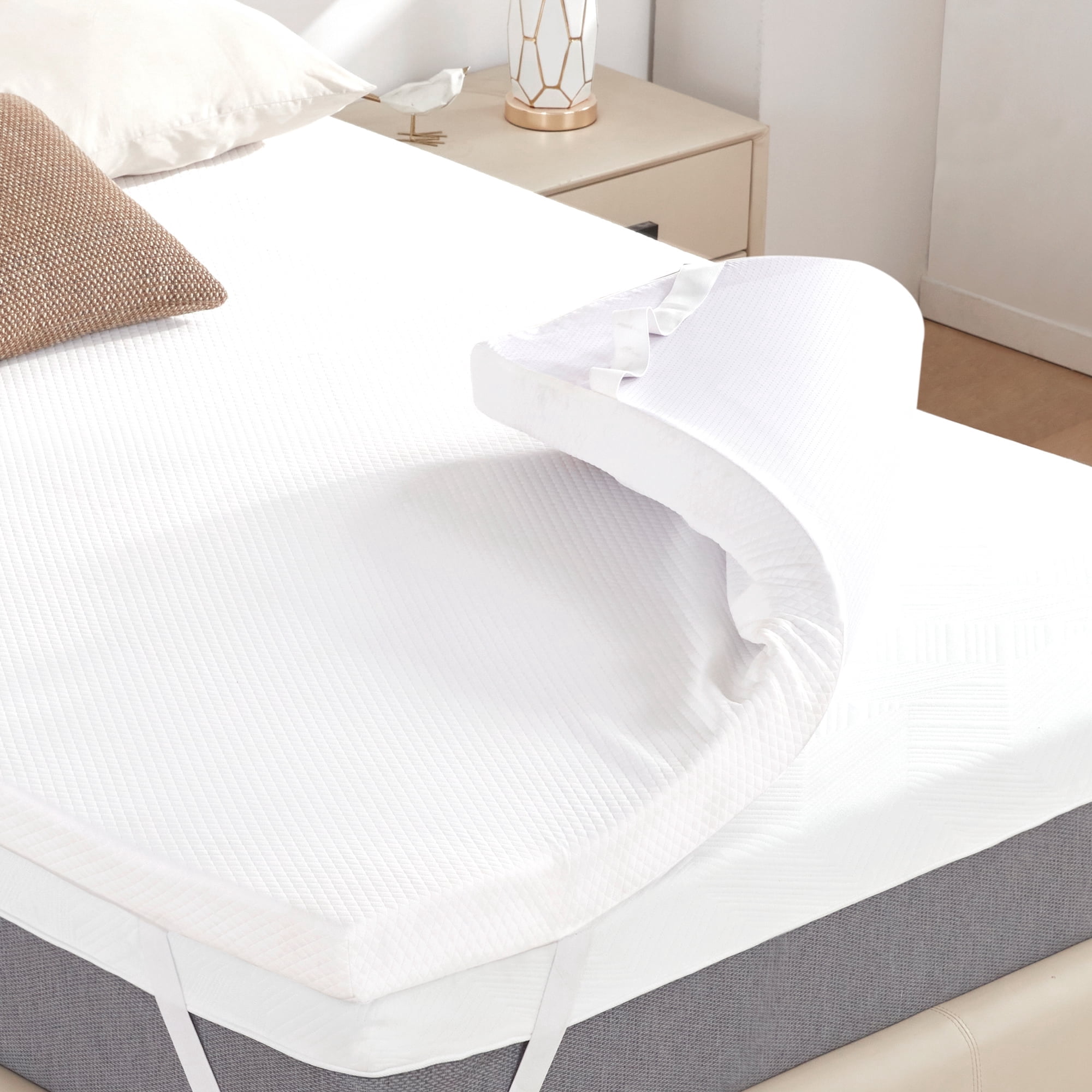 BDEUS 2 Inch Gel Memory Foam Mattress Topper, Cool Gel Infused Foam Bed Topper, Pressure Relief, Removable Soft Cover, Twin Size
