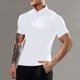 thumbnail image 1 of Camisas Elvqul Hombre Stretch Blanco Playa Liso Manga Corta con Solapa Botones, 1 of 4