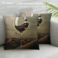 thumbnail image 3 of Autua Wine Glass Theme Decorative Cushion Throw Pillow Cover for Home Living Room Sofa Bedroom Car, Printed on Both Sides, 1PC 12x12in, 3 of 5
