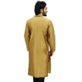 thumbnail image 5 of Atasi Men's Band Collor Gold Kurta Dupion Full Sleeve Ethnic Shirt-X-Large, 5 of 7