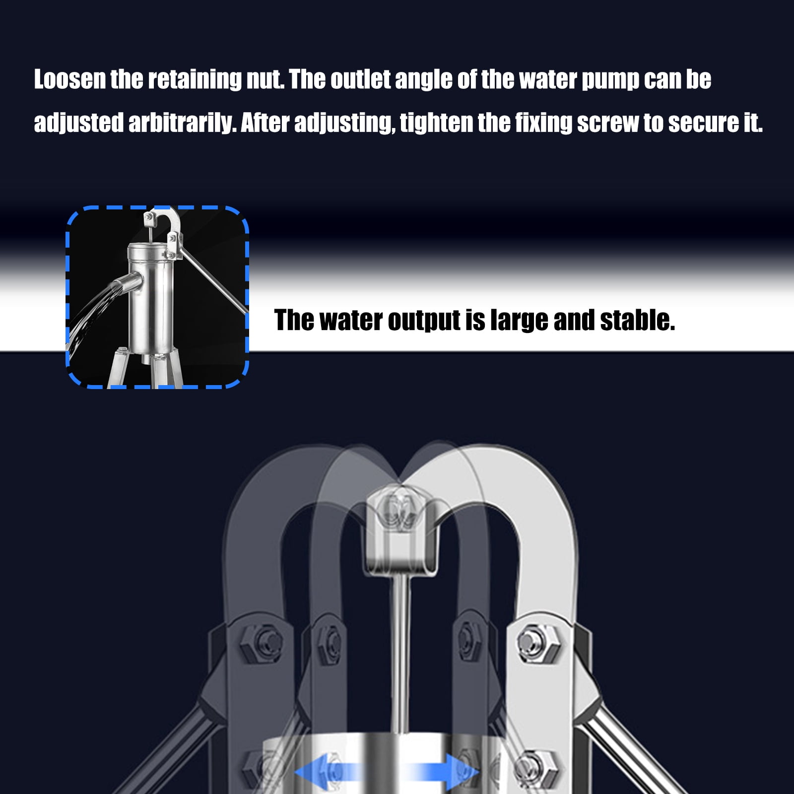 Steel Manual Water Pumps Strong Hand Operated Well Pumps with 8M Suction Capacity Metal for Garden Irrigations Lawns Care