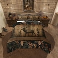 thumbnail image 2 of Camo Moose Bedding Comforter Sets Rustic Tree Camouflage Wildlife Bedding Set Woodland Hunting Animal Comforter Set Men Farmhouse Wood Board Pine Tree Quilt Set, 2 of 7