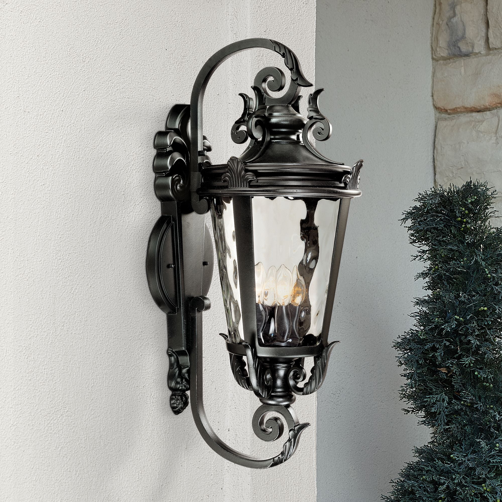 John Timberland Traditional Outdoor Wall Light Fixture Textured Black
