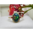 thumbnail image 2 of ArtPalacebyMitika Lab Black Fire Opal & Ruby Ring, Multi Gemstone 925 Sterling Silver, 18k Yellow Gold Plated Ring, Black Opal Promise Ring, A Perfect For Her, 2 of 7