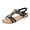 Black, variant on Virmaxy Womens Fashion Non-slip Women Large Bohemian Elastic Rhinestone Flower Roman Sandals Silver 36