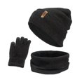 thumbnail image 2 of Juego de guantes de bufanda de gorro de invierno 3 en 1, forro interior de vellón cálido térmico de invierno, gorro de gorro de cuello cálido, guantes - Cáñamo entumecido SM SunniMix Sombrero Bufanda y Guantes, 2 of 5
