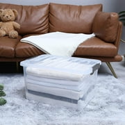 44 Qt Clear Storage Bins with Lids Plastic Stackable 4 Packs