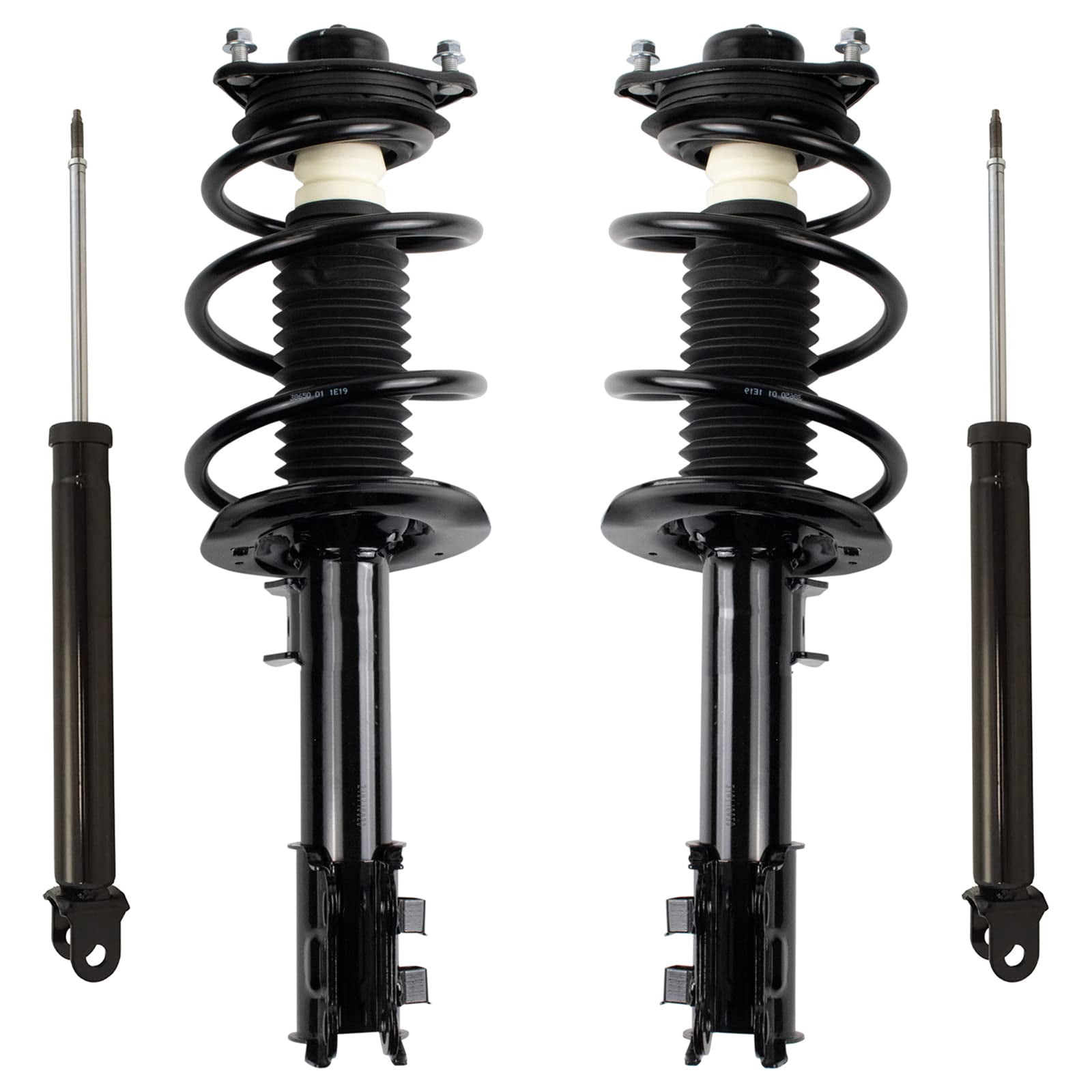 TRQ Front and Rear Complete Strut Assembly & Shock Absorber Kit Complete Strut & Coil Spring Assembly Fits Select 2011-2014 Hyundai Sonata 2011-2015 Kia Optima