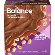 Balance Protein Bar, Caramel Nut Blast, 15g Protein, 6 Ct