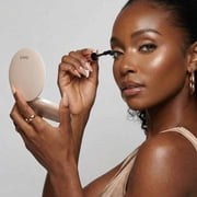 Fancii Mini Taylor Compact Makeup Mirror with LED Light, Rechargeable, 10x/1x Magnifying, 4” Wide Mirror for Purse (Desert Sands)