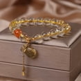 thumbnail image 2 of Natural Citrine Bracelet Chinese Style Light Luxury Purse Tassel Pendant, 2 of 2