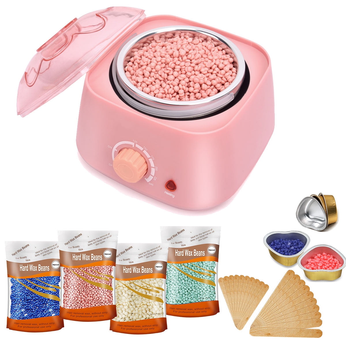 Evomosa Home Waxing kit for Women & Men, Wax Warmer for Hair Removal Kit for Leg, Face, Armpit, Eyebrows, Brazilian, Bikini Halloween Christmas Gift