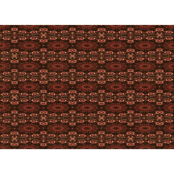 Ahgly Company Indoor Rectangle Patterned Mahogany Brown Area Rugs, 5' x 7'