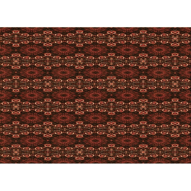 Ahgly Company Machine Washable Indoor Rectangle Transitional Mahogany Brown Area Rugs, 7' x 10'