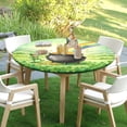 thumbnail image 3 of St. Patrick‘s Day Fitted Tablecloth for 36-40＂ Round Tables， Elastic Edge Green Shamrock with Rainbow & Coins， Waterproof Washable for Spring Picnic， Dining & Party, 3 of 8