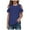 Dark Blue, variant on Povozer Girls Short Sleeve T Shirts Girls Pleated Oversized T Shirts Kids Summer Short Sleeve Crewneck Casual Tops Tees for 5-6 Years,Dark Blue