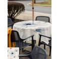 thumbnail image 6 of Square Outdoor Tablecloth with Umbrella Hole Blue Floral Outside Table Cloth Waterproof Patio Table Cover Summer Spring Flowers Vintage Zipper Tablecloths for Picnic Party Camping 60x60 Inch, 6 of 8