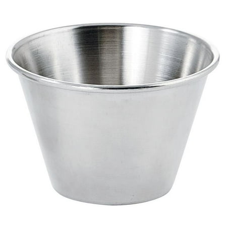 Winco SCP-40, 4-Ounce Stainless Steel Round Ramekin Condiment Sauce Cups, 1 Dozen Pack