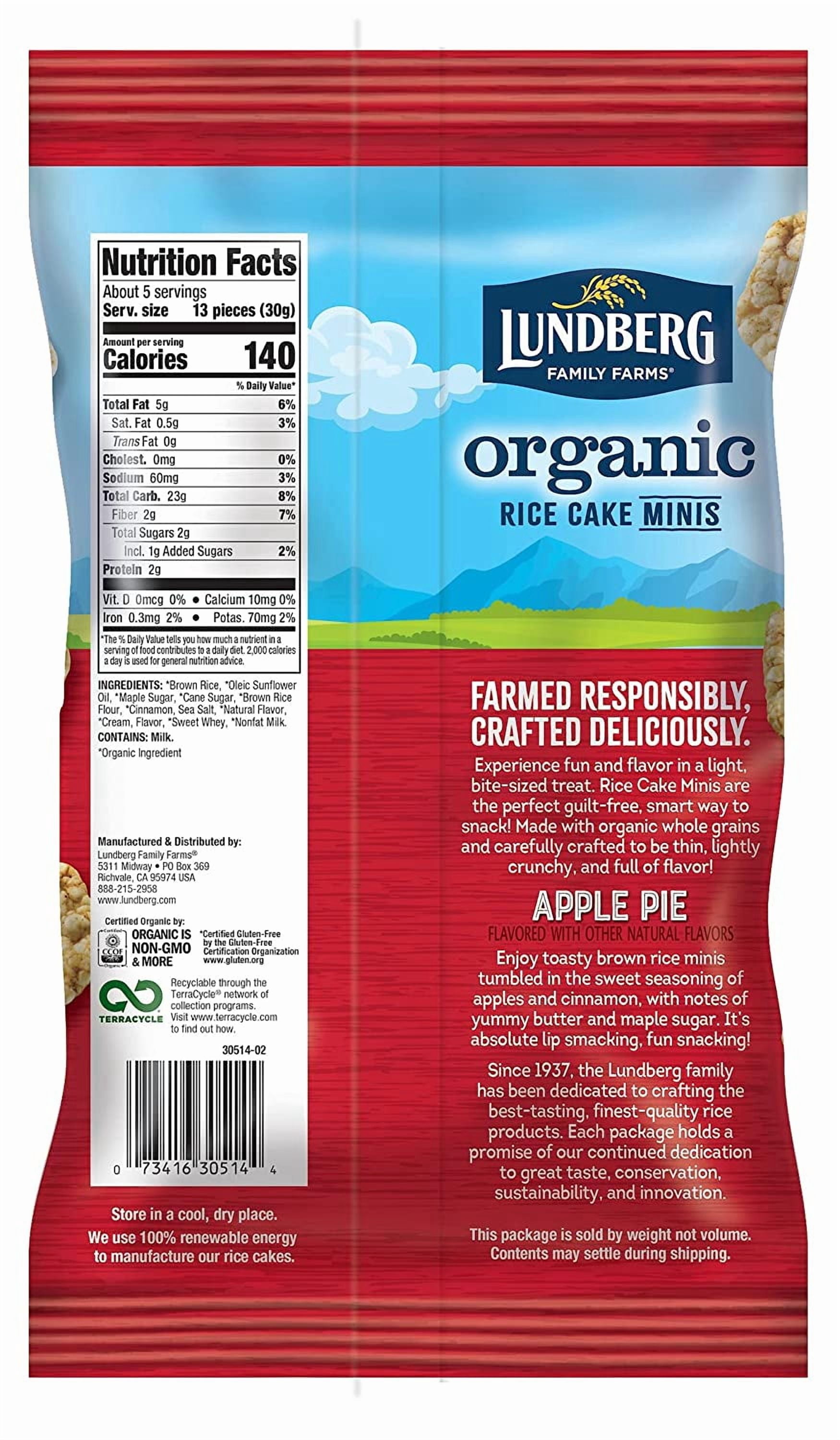 Lundberg Mini Rice Cakes, Apple Pie, Organic - 6 x 5 oz